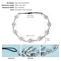 Fascia sposa con foglie di strass argento ed elastico nero con etichette di misura - Stile a Foglia Fascia (HS-J2747)