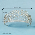 Dettaglio corona da sposa di lusso dorata con strass, altezza 6cm e larghezza 15cm - Oro