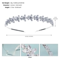 Detailansicht des funkelnden Zirkon-Blumenstirnbands mit 12,5 cm Durchmesser und Silberbasis - Fünfblättriges Blumenform-Design (TS-J3406S) / Silber