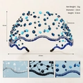 Dettagli di perle di cristallo blu e strass sulla fascia fatta a mano da 13 cm - Blu TS-J2927BLUE