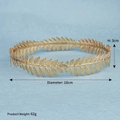 Macro detail of 18K gold plated laurel leaf tiara with dimensions 18cm diameter and 3cm height - Gold Crown (TS-J2721)