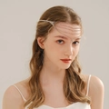 Bohemian multilayer head chain with sparkling rhinestones and a water drop pendant - Gold (HS-J6622G)