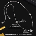Detail der 40+5 cm Kette und Sternanhänger Abmessungen auf schwarzem Hintergrund - Silber