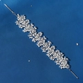 Elegant bridal hair band with white pearls and crystals on deep blue background - Silver Artificial Pearl Crystal Hair Accessory With 2 Clips (HS-J6661S)