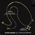 Halskette aus Titanstahl in Gold mit Sternanhänger, Maße 40 plus 5 Zentimeter - Gold