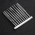 Silver 10-tooth twisted metal hair comb base for bridal hair styling and DIY accessories - 8-Tooth Hair Comb / Silver