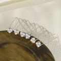 Set di 6 forcine a U argento con perle eleganti e strass brillanti per acconciature - Fiore a Grappolo (Argento)
