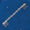 Eleganter Brauthaarkamm in Silber mit funkelnden geometrischen Strassketten - Silber Geometrischer Strass Haarkamm (HS-J6671S)
