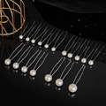 Élégant lot de 18 épingles à cheveux en perles blanches en forme de U avec tiges argentées - Style Perle Multi-Tailles (HS-J6224S)
