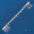 Brauthaarkamm-Kette in Silber mit Herzmotiven und Strasssteinen auf dunkelblauem Grund - Silber Herz Einheit Strass Haarkamm (HS-J6675S)
