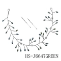 Vigne de cheveux de mariée faite main avec perles vertes et épingles de coiffure - Style Vigne Perlée Verte (HS-J6647GREEN)