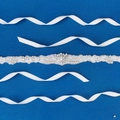 Détail de la ceinture de mariée avec strass en cristal, dentelle et rubans de satin - Style Base Dentelle Strass Perle (WS-J230S)