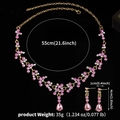 Parure de bijoux en or avec cristaux roses et blancs, collier et boucles - Ensemble Collier Et Boucles d'Oreilles (NS-J6482GPINK)