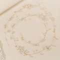 Handmade bridal hair band with gold wire weaving, white flowers and faux pearls - Gold Wire With White Flower (HS-J7372G)