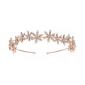 Elegante cerchietto a fiori oro rosa con cristalli scintillanti per feste e spose - Squisito Stile Fiore a Cinque Petali Oro Rosa (TS-J2742RG)