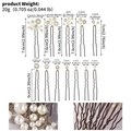 U-shaped pearl hair pin set with multiple beads and dimensions for bridal styling - Coffee