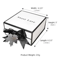 Boîte cadeau blanche carrée pour bijoux de mariée avec texte Sweet Love et ruban noir - Boîte Cadeau (Petite)