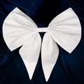 Nœud décoratif blanc fait main pour robe de princesse d'enfant avec longs rubans - Blanc Pur (WS-J268WHITE)