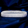 Elegant white satin pleated elastic garter for brides with silk finish texture - One Size / GS-J039 Style