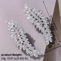 Dettaglio con dimensioni 6cm x 2,4cm per il fermaglio per capelli in cristallo di zircone - Stile Argentato (HS-J7422S)