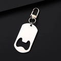 Minimalistische roestvrijstalen flesopener sleutelhanger met stevige karabijnhaak - Zilveren Set