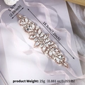 Handmade bridal sash with marquise rhinestones and white pearls on a light pink ribbon - Rose Gold Style (WS-J273RG)