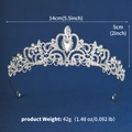 Elegant silver tiara with baroque patterns and pear-shaped rhinestones for bridal sets - Single Crown (TS-J3352S)