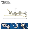 Fermaglio a foglia dorata con zirconi marquise e design aerodinamico in lega, 9cm - Elegante Forma a Spiga di Grano (HS-J6770G)