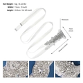 Dettaglio cintura da sposa bianca con applique in strass floreali da 29,5 cm per abito sposa - Argento WS-J222S