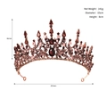 Vintage Brautkrone aus Bronze mit großen roten Edelsteinen und rosa Strasssteinen - Antikgold Violetter Strass