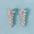 Elegante Goldohrringe mit Zirkonia im Marquise-Schliff im Weizenähren-Cluster-Design - Gold