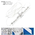 Detailansicht der Brautgürtel-Maße mit Kristall-Strass-Zweig und weißem Satinband - Kurzer Stil (WS-J229S)