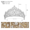 Couronne de mariée luxueuse avec strass étincelants en argent pour les princesses - Argent