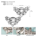 Clip per scarpe da sposa in strass di cristallo per tacchi e decollete in lega d'argento - 4.3cmx6.5cm / Argento