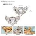 Eleganti clip per scarpe con grande cristallo e base in lega dorata per tacchi da sposa - 4.3cmx6.5cm / Oro