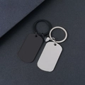 Customizable magnetic couple stainless steel keychain with heart attraction in black and silver - Black And Silver