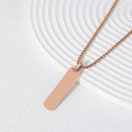Gepolijste roségouden verticale staaf hanger ketting met box ketting voor gravure - Roségoud