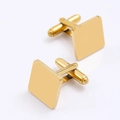 Gemelos cuadrados de acero inoxidable dorado con acabado pulido para camisas de negocios - Estilo Cuadrado Dorado