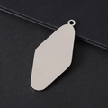 Polished silver stainless steel rhombus pendant with a hanging hole for DIY customization - Silver-tone Pendant