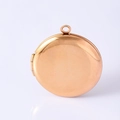 Minimalist round photo locket necklace in rose gold stainless steel with a brushed finish - Round Plain Locket Pendant Rose Gold