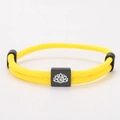Adjustable yellow Milan rope bracelet with black square lotus and Om symbol charm - Yellow Rope With Black Lotus