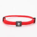 Rotes Milan-Seilarmband mit gravierter schwarzer Edelstahperle zum Abschluss 2026 - Rotes Seil + Schwarz