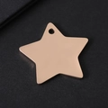 Gepolijste ster hanger van roestvrij staal in roségoud voor gepersonaliseerde lasergravure - Vijfpuntige Ster Roségoud