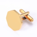 Polierte goldene Edelstahl 18mm Oktogon Manschettenknöpfe für Herren mit T-Verschluss - Gold