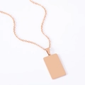 Minimalistische roségouden roestvrijstalen ketting met rechthoekige hanger voor graveren - Roségouden Stijl