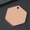 Gepolijste zeshoekige hanger van roségoud roestvrij staal voor DIY-sieraden maken - Zeshoek Roségoud / 33.7mm*30mm