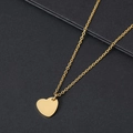 Elegante collana in acciaio inossidabile dorato con pendente a cuore e catenina - 15*14mm / Oro