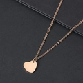 Collana con ciondolo a cuore in acciaio inossidabile oro rosa lucido e catena a croce - 15*14mm / Oro rosa