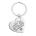 Detail of silver heart-shaped keychain with engraved motivational text and sun icon - Happy Quote (TX0072) / Silver