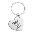 Porte-clés cœur poli gravé avec Class of 2026 et motif de chapeau de diplômé - Argent You DID IT Classe de 2026 (TX0049) / Argent